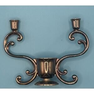 Vintage Brass Miniature Candelabra Three Arm Candle Holder 3.5” Made In Japan